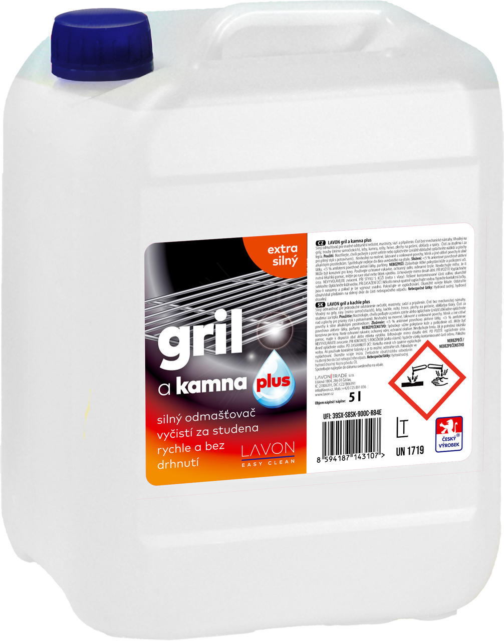 LAVON Čistič na gril a kamna plus 5 l