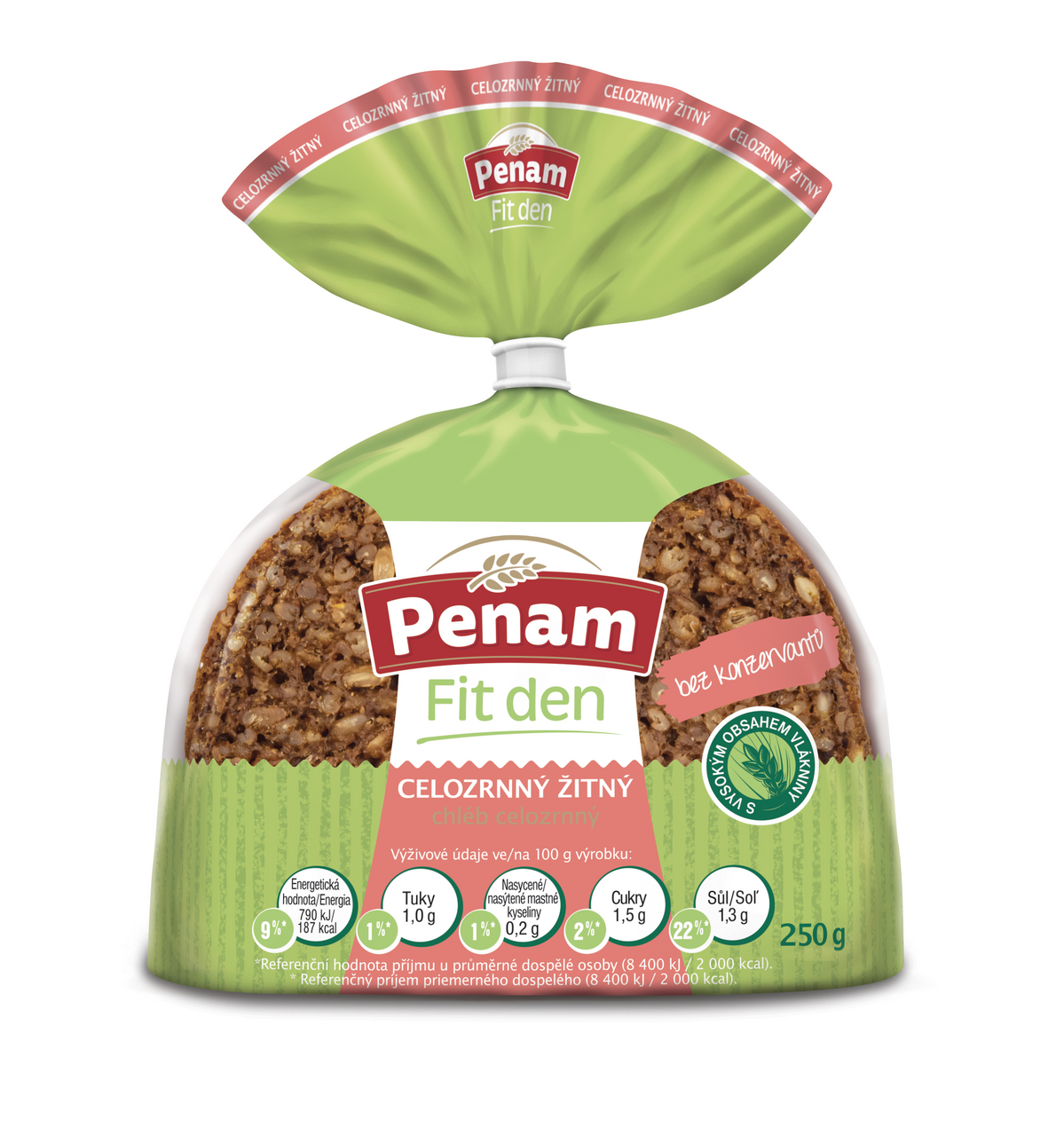 CHLÉB ŽITNÝ CELOZRNNÝ 250G BK