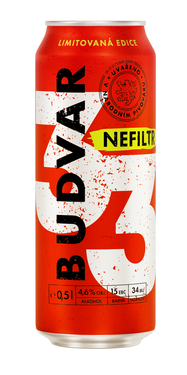 Budvar 33 nefiltr 500 ml plech multipack