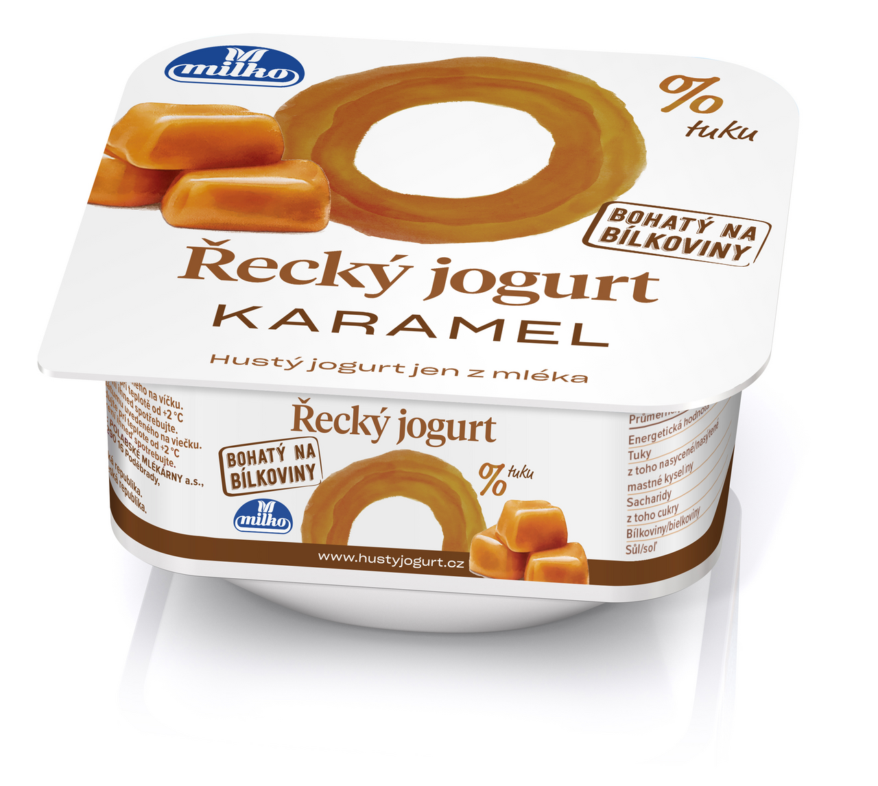 Řecký jogurt 0 % karamel chlaz. 140 g