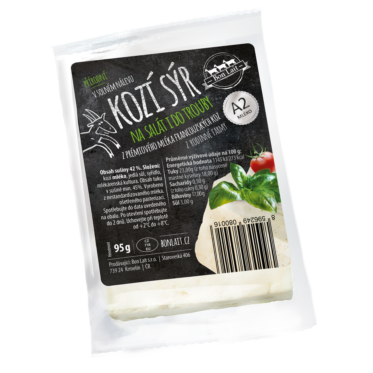 Kozí sýr v solném nálevu přírodní chlaz. 95 g