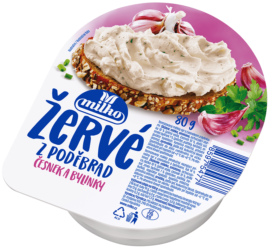 milko Žervé česnek bylinky chlaz. 4 x 80 g