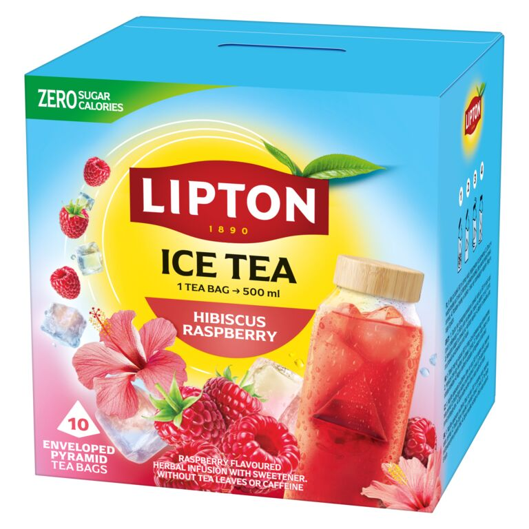 Lipton Ice Tea Raspberry Hibiscus/malina ibišek 10 sáčků