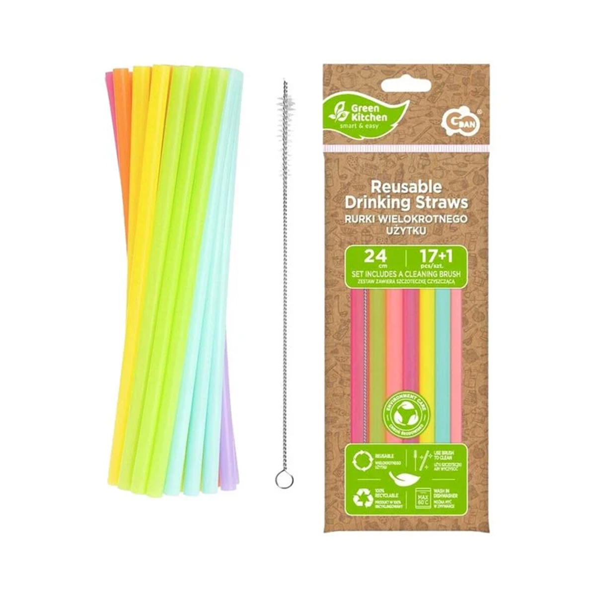 Brčka plast Mix barev 17 ks