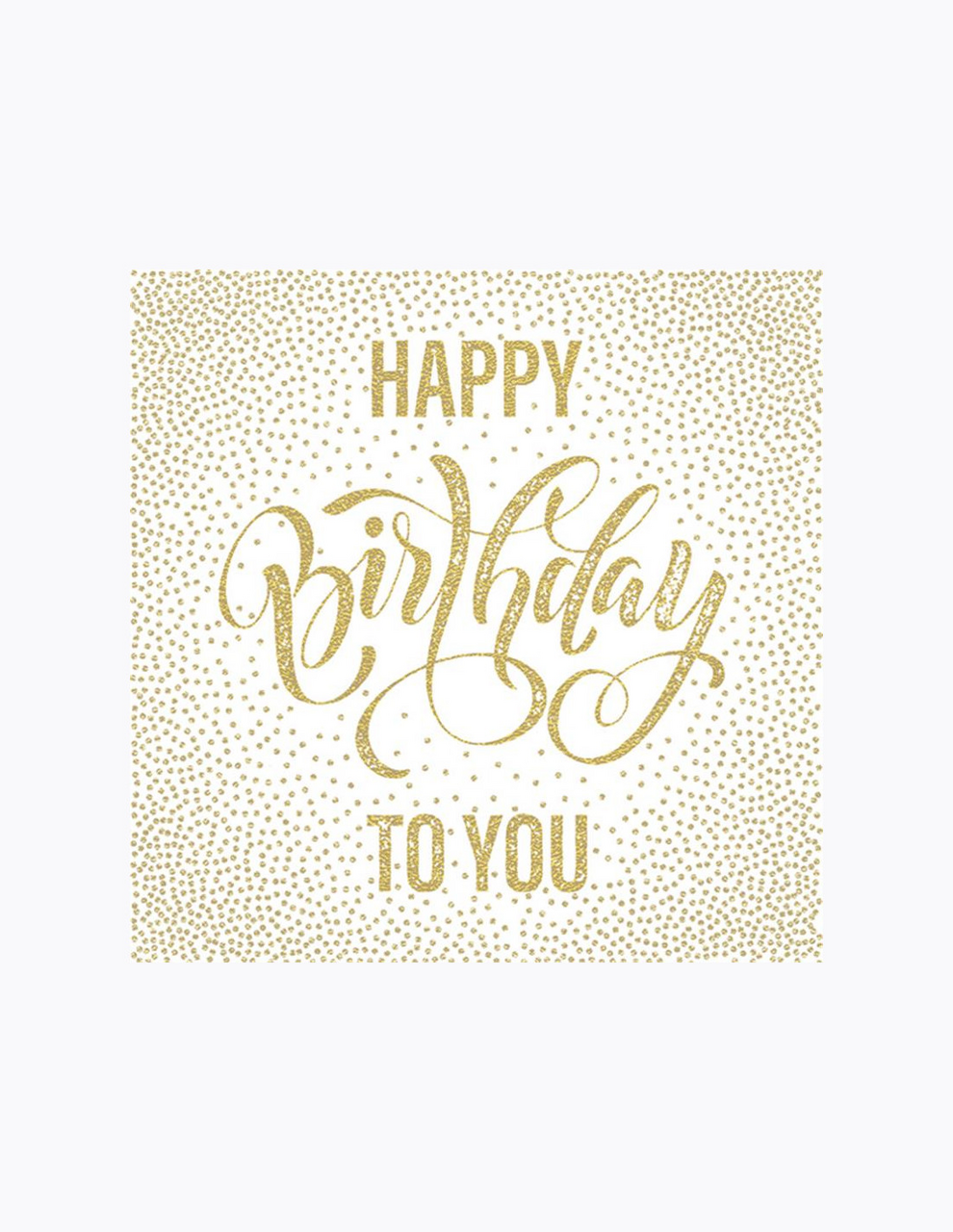 Ubrousky Happy Birthday 33 x 33 cm zlatá 20 ks