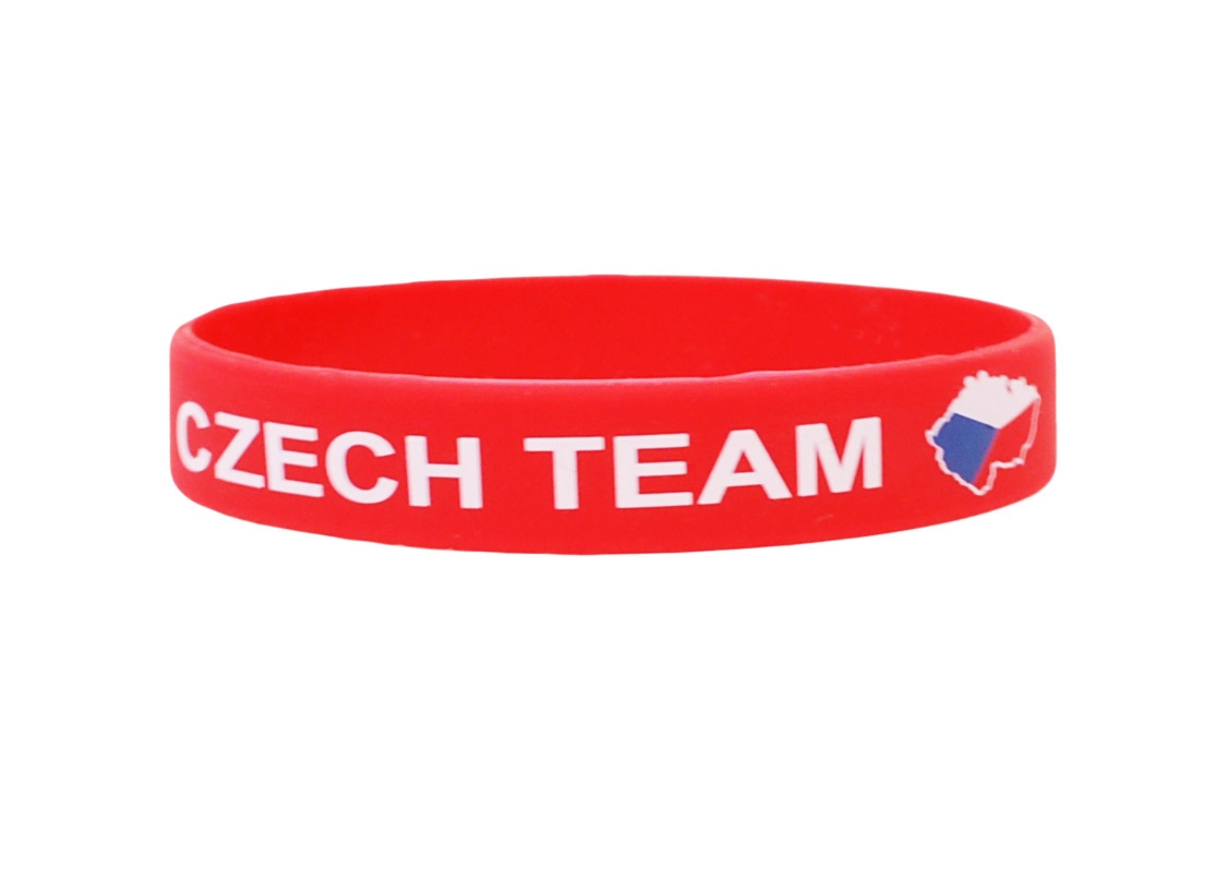 Náramek ČR silikon červený 1 ks