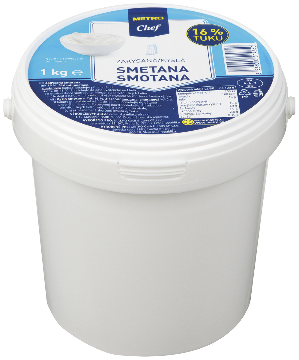 METRO Chef Smetana zakysaná 16% chlaz. 1 kg