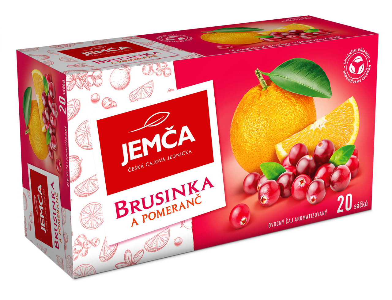 JEMČA Čaj brusinka/pomeranč 6 x 40 g