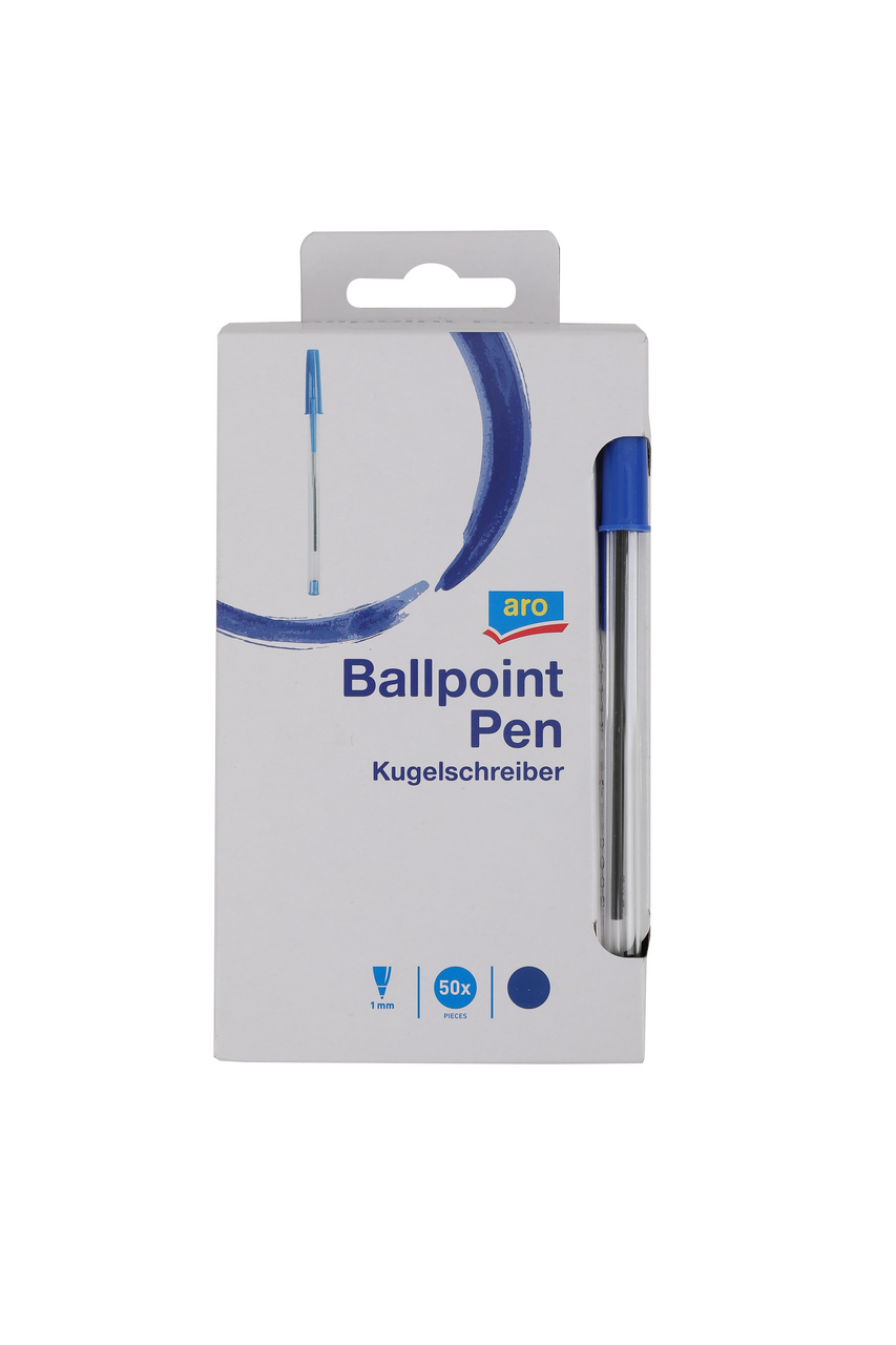 aro Tužka kuličková jednorázová modrá 1 mm 50 ks