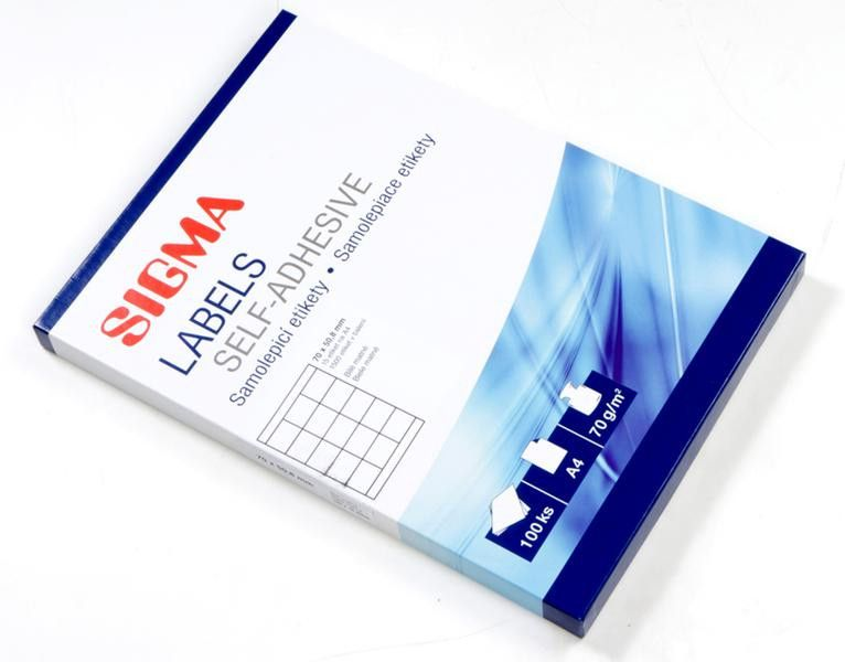 SIGMA Etikety 70 x 50,8 mm bílé 100 listů 1 ks