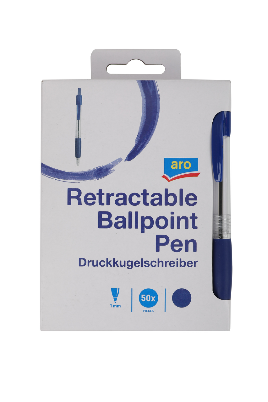 aro Kuličková tužka 1 mm modrá 50 ks
