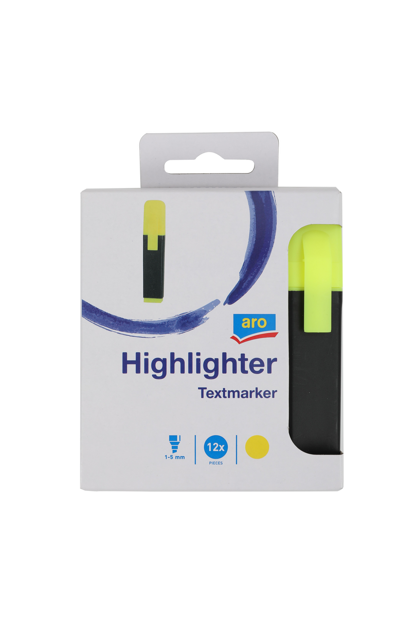 aro Zvýrazňovač žlutý 12 ks