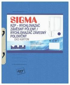 SIGMA Desky - rychlovazač závěsný půlený RZP modré 10 ks