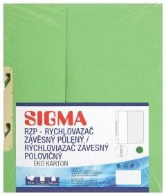 SIGMA Desky - rychlovazač závěsný půlený RZP zelené 10 ks