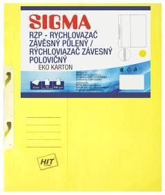 SIGMA Desky - rychlovazač závěsný půlený RZP žluté 10 ks