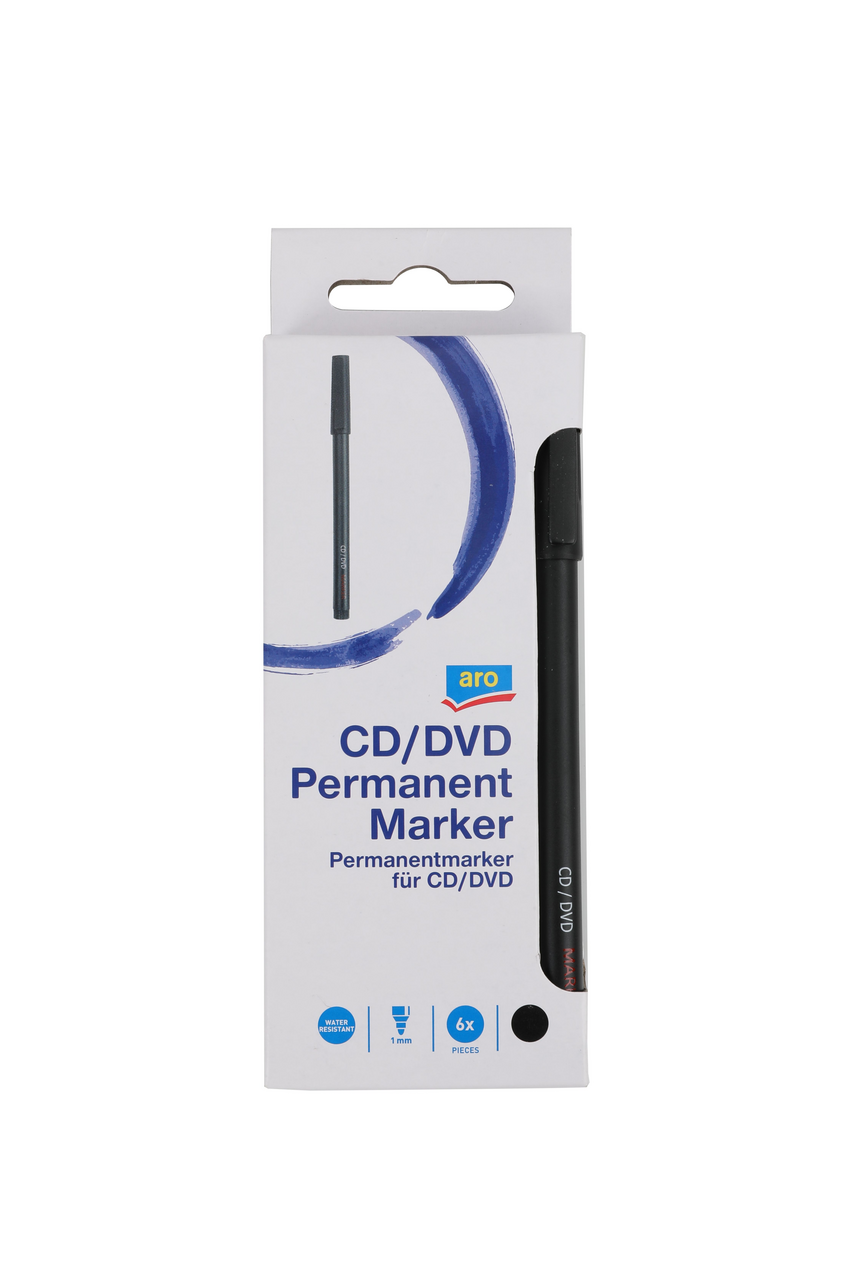 aro Popisovač na CD permanentní černý 6 ks