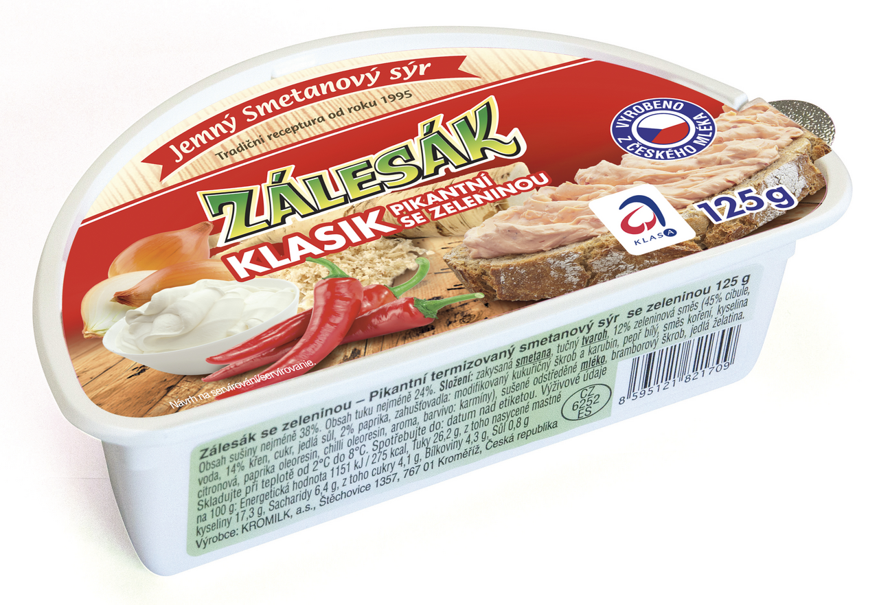 Zálesák sýr pikantní se zeleninou chlaz. 4 x 125 g