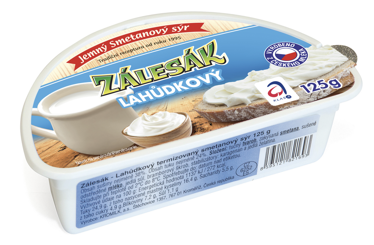 Zálesák sýr lahůdkový termizovaný chlaz. 4 x 125 g