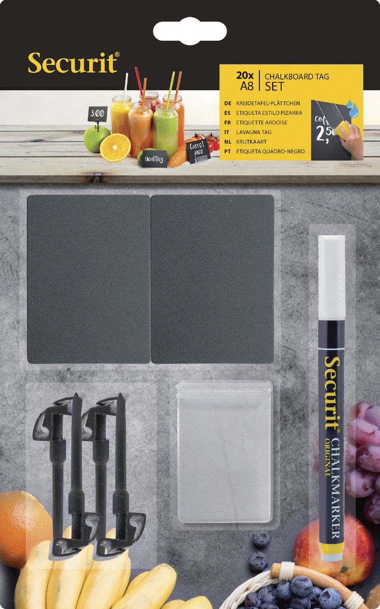 Securit Sada 20 tabulek A8 s popisovačem 1 ks