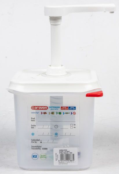 araven Gastro nádoba 1/6 2,6 L s dávkovací pumpičkou PP transp. 1 ks