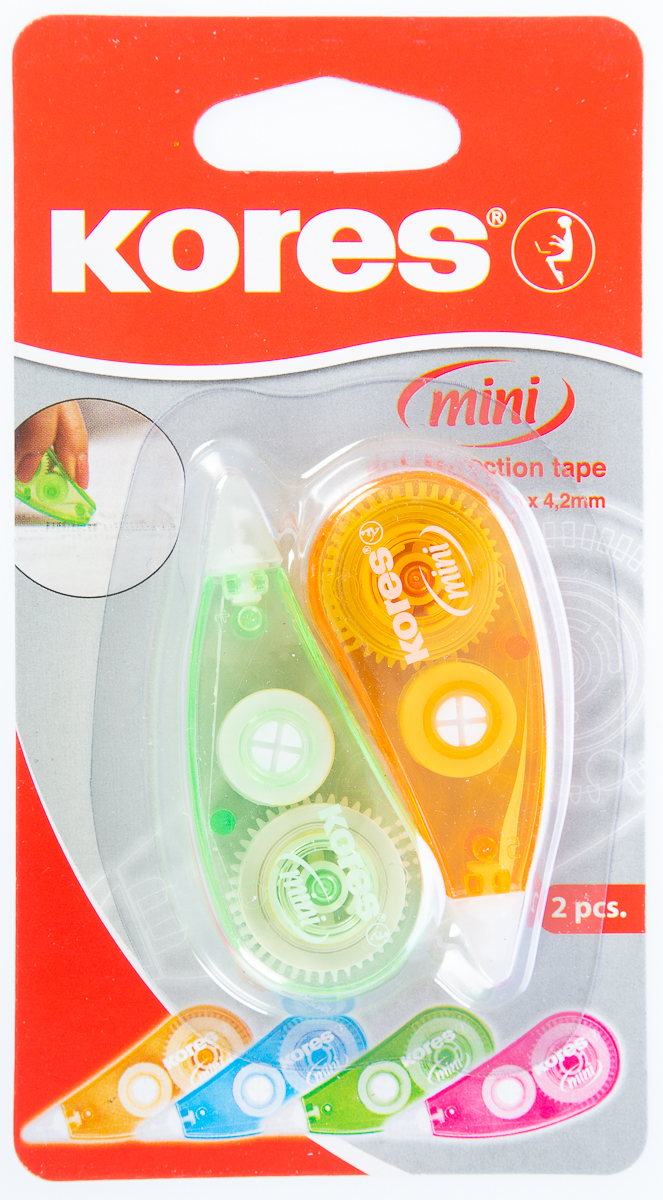 Kores Mini Roller Korekční páska/bělítko 3 m x 4,2 mm 2 ks