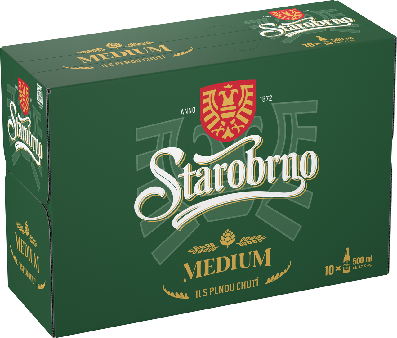 Starobrno Medium Pivo světlé 10 x 500 ml vratná láhev