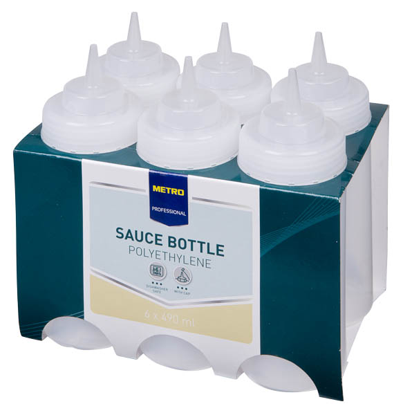METRO PROFESSIONAL Láhev dávkovací transparentní PE 260 ml 6 ks