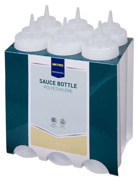 METRO PROFESSIONAL Láhev dávkovací transparentní PE 760 ml 6 ks