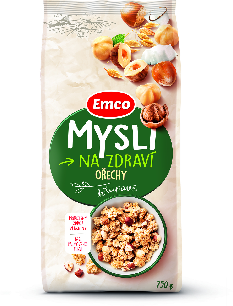 Emco Mysli křupavé s ořechy 750 g