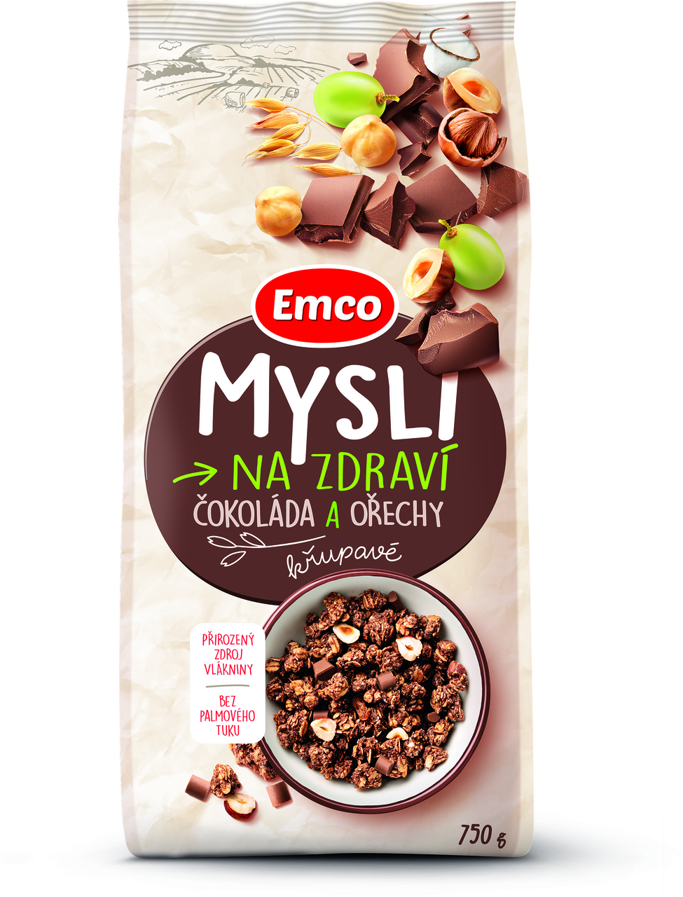 Emco Mysli s čokoládou a oříšky 750 g