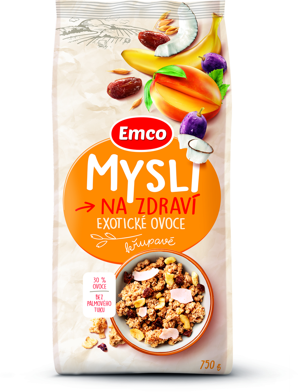 Emco Mysli křupavé s ovocem 750 g