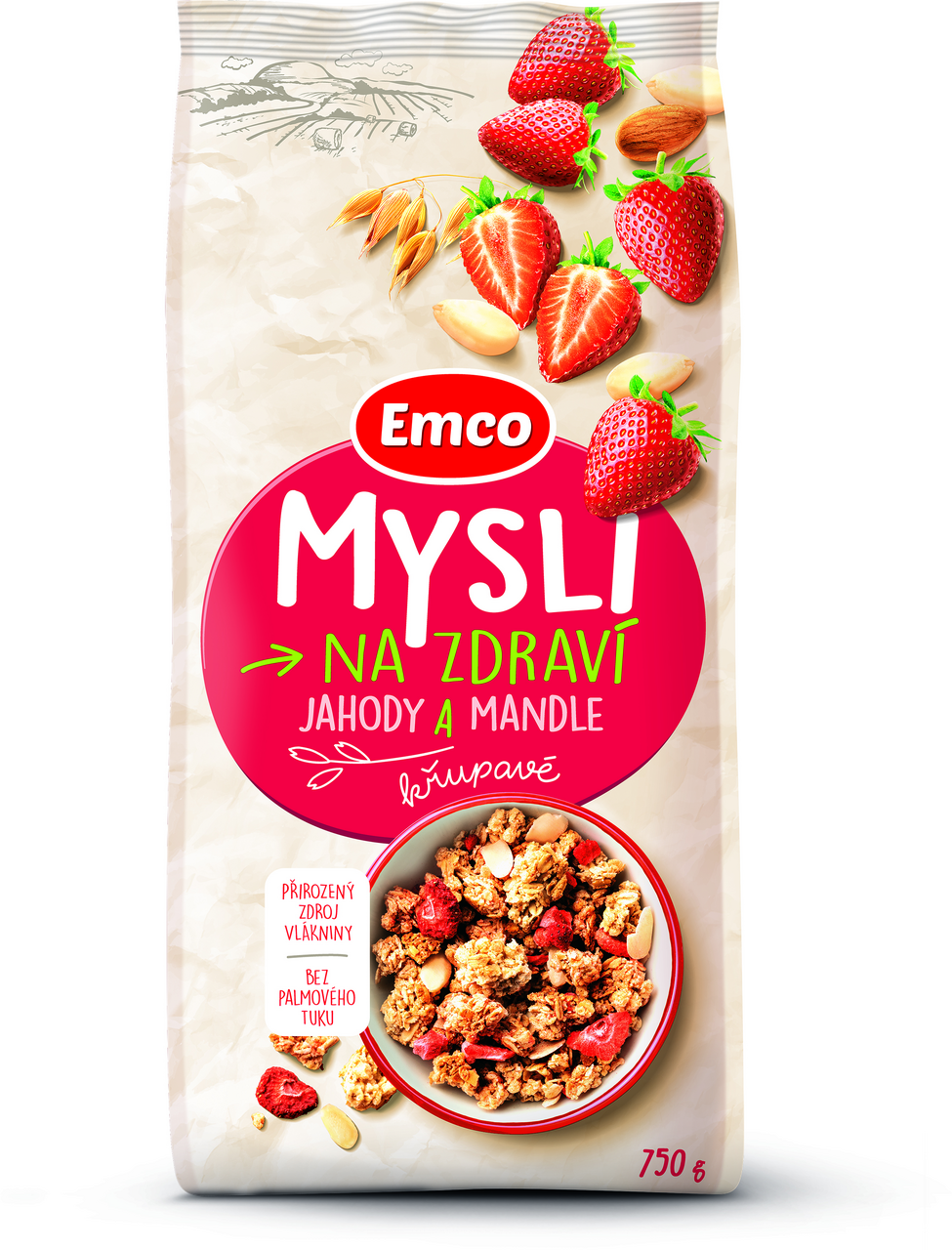 Emco Mysli Jahody a mandle 750 g