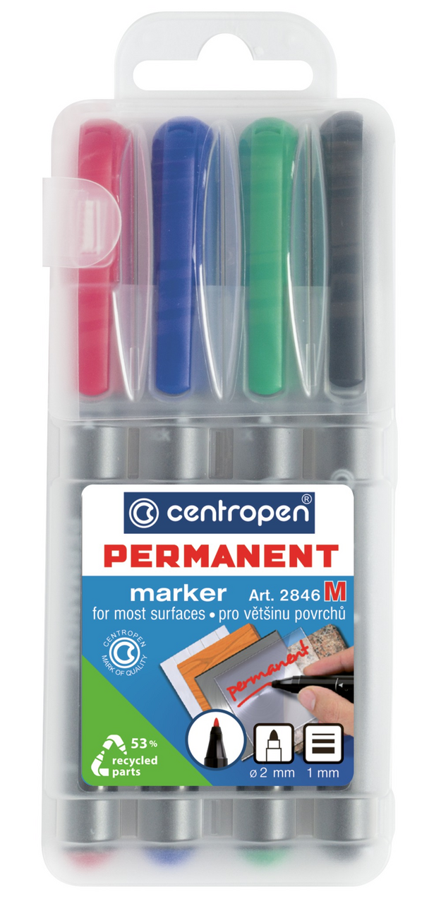 centropen Popisovač permanentní 2846 sada 4 ks