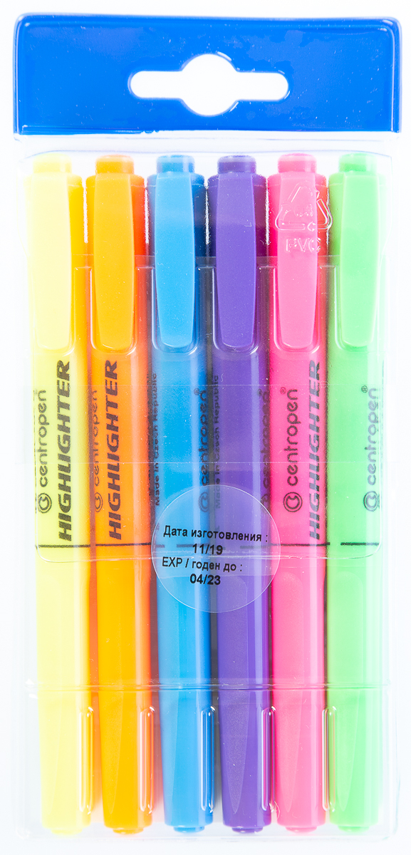 centropen Zvýrazňovač 8722 mix 6 ks