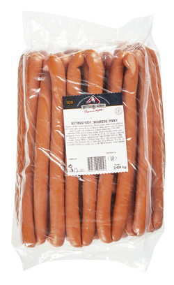 KOSTELECKÉ UZENINY Párky javořické chlaz. váž. cca 2,5 kg