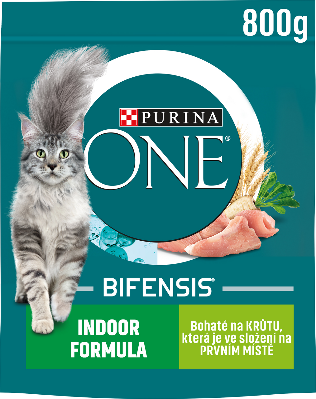 Purina ONE Bifensis Indoor granule pro kočky krůta, obiloviny 800 g