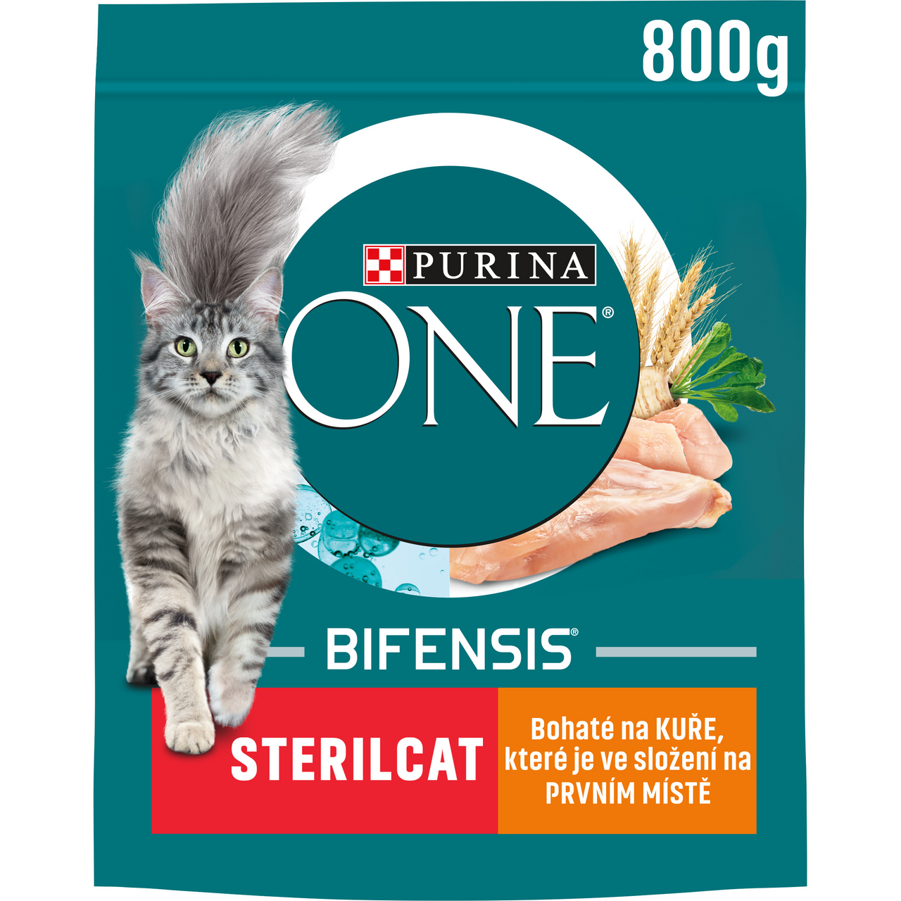 Purina ONE Bifensis Sterilised granule pro kočky kuře 800 g
