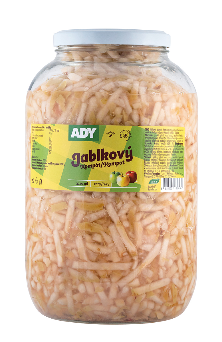 ADY Jablečný kompot řezy 3,2 kg