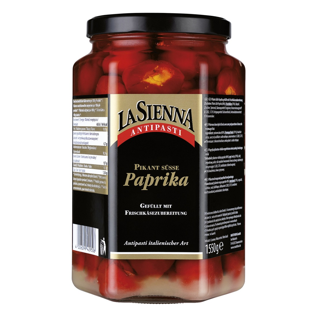 LA SIENNA Papriky plněné sýrem 1,55 kg