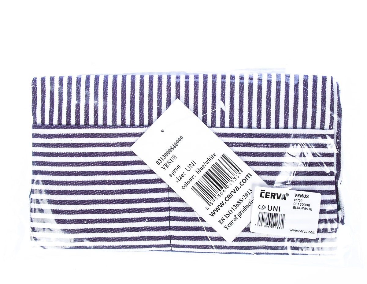Zástěra s laclem vzor: pruh modrá 1 ks