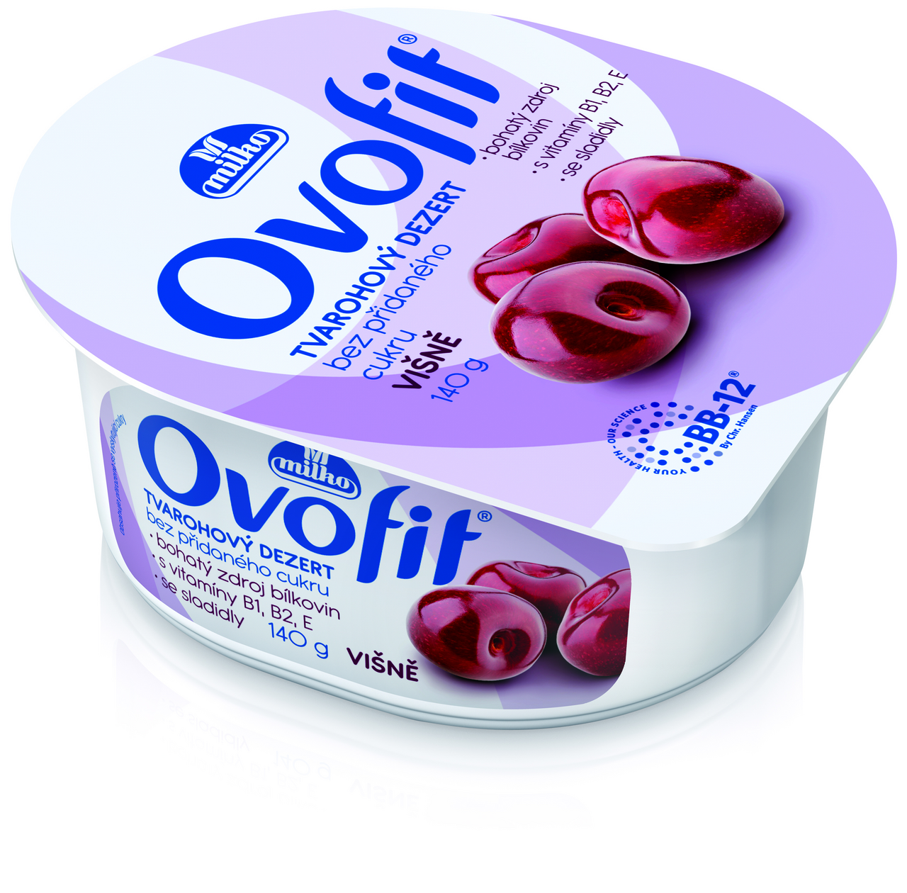 milko Ovofit Tvarohový dezert ananas/ višeň chlaz. 4 x 140 g
