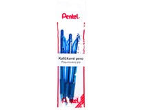 Pero kuličkové Pentel jednorázové 0,5mm modré 3ks