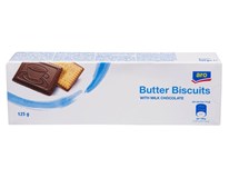 aro Butter Biscuits Máslové sušenky s mléčnou čokoládou 125 g