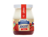 Madeta Jihočeský jogurt jahoda 2,5 % tuku chlaz. 200 g ve skle