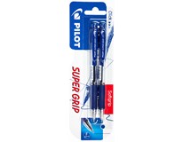 Kuličkové pero Pilot Super Grip modré 2ks
