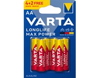 VARTA Baterie Longlife Max Power AA Mignon LR6 tužkové 4 + 2 ks