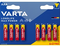 VARTA Baterie Longlife Max Power AAA 6 + 2 ks