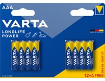 Baterie AAA Varta Longlife Power 12+4ks