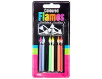 Svíčky barevné plameny se stojánkem mix 1x6ks