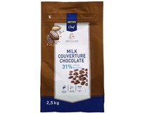METRO Chef Čokoládové čočky mléčná čokoláda 31% 2,5 kg